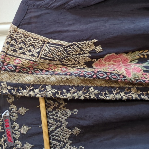 Johnny Was Grey Floral Embroidered 'Helena' Kimono XL - Picture 7 of 10